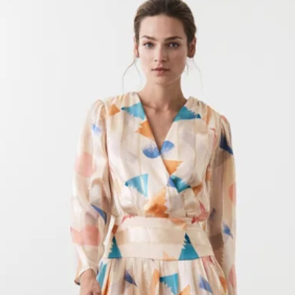 Mint Condition Melody Silk Metallic Fit And Flare Dress - Size 0